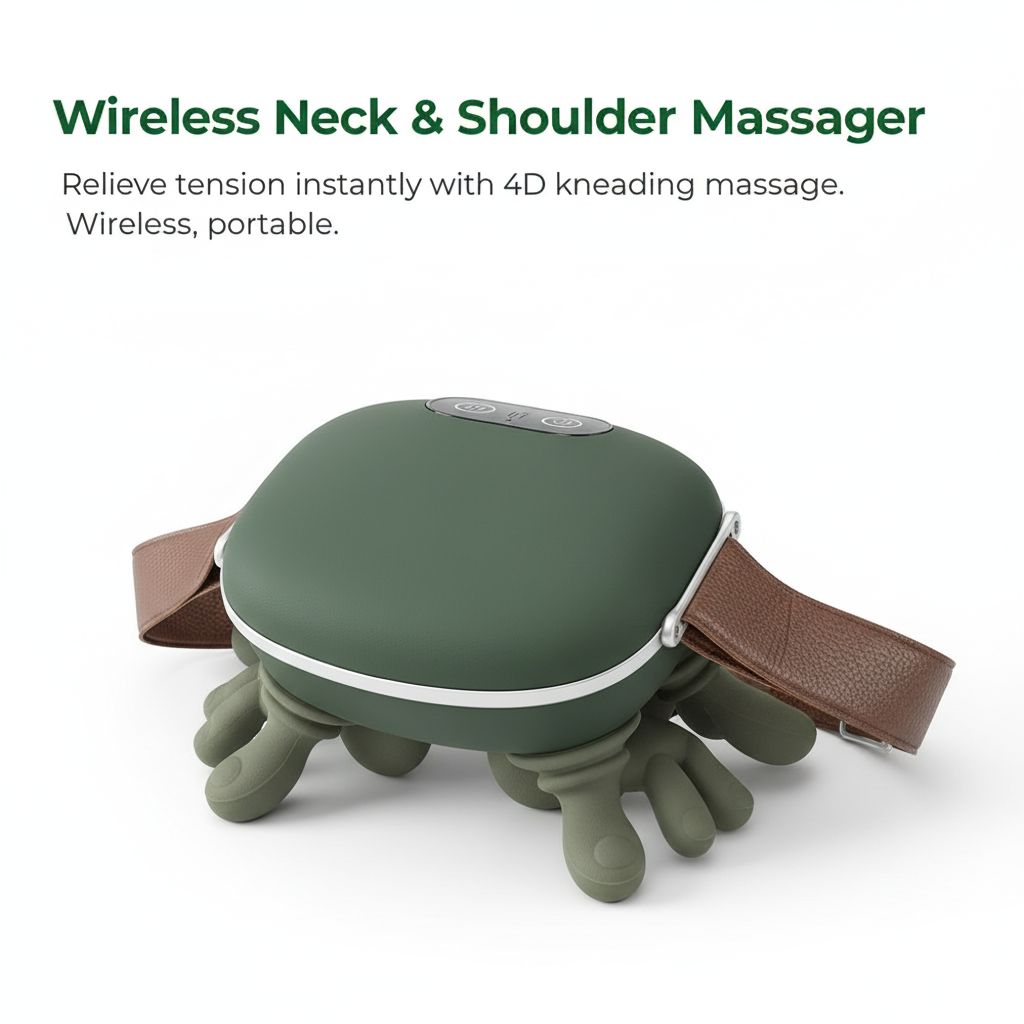Bionic Finger Neck Shoulder Massager Wireless Neck Cervical Trapezius Kneading Massage Shawl Brushless Motor Neck masajeador