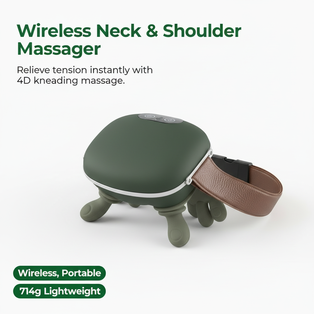Bionic Finger Neck Shoulder Massager Wireless Neck Cervical Trapezius Kneading Massage Shawl Brushless Motor Neck masajeador