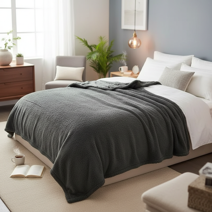 Luxury Shaggy Blanket Winter Warm Cosy Romantic Couple Waterproof Blanket-Thickened Large Size Blanket Microfibre-Blanket